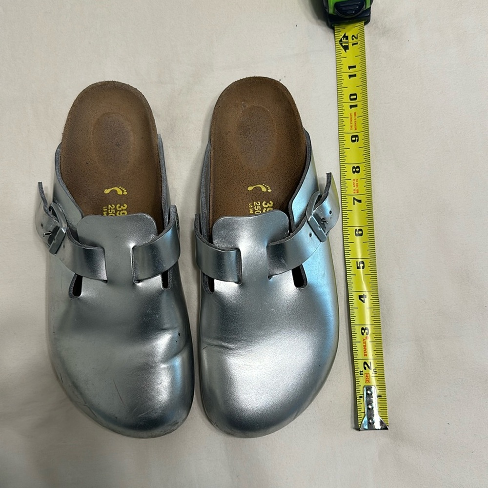 Boston Birkenstock silver sz 39